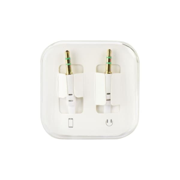 Platt AUX kabel 3.5mm Jack vit 1m