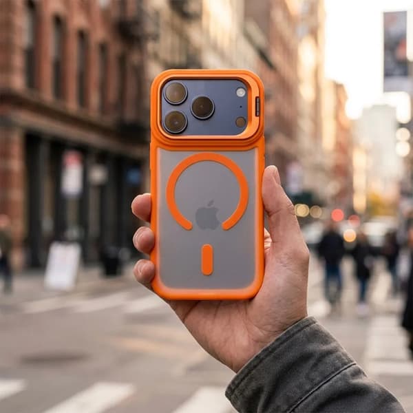 Forcell Mobilskal För iPhone 17 Pro Magsafe Shadow Stand - Orange