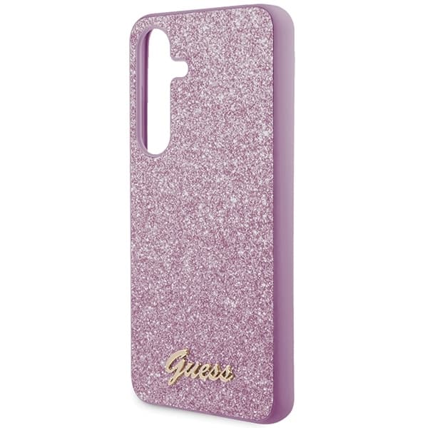Guess Galaxy S24 Plus Glitter Script - Lilla