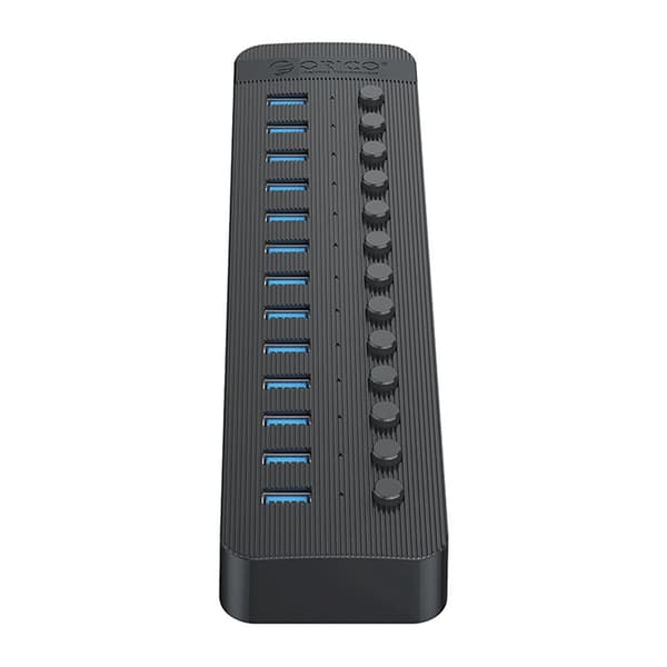 Orico Hub 13xUSB-A 3.0 kytkimellä - Musta