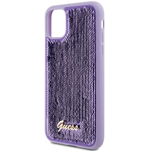 Guess Mobilskal till iPhone 11 / Xr MagSafe Sequin Script Metal - Lila