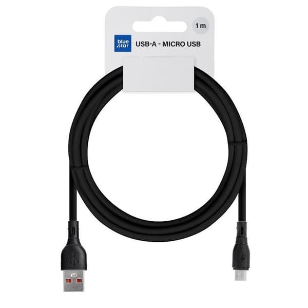 Blue Star USB-A - Micro USB 2A ECO - Svart