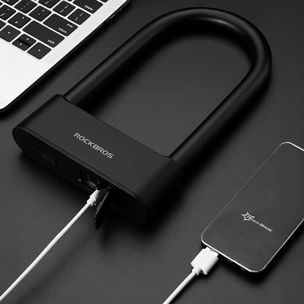 Rockbros SMART Cykellås med Fingeravtrycksläsare och Bluetooth