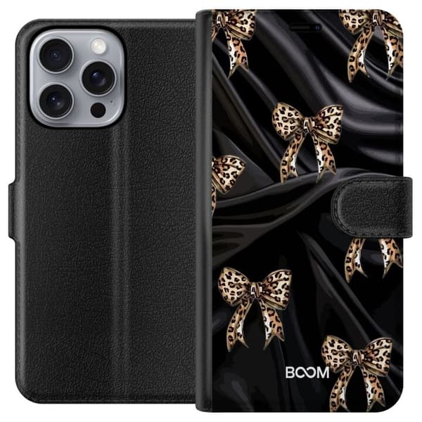 Plånboksfodral till Apple iPhone 16 Pro Max med Leopard Bow