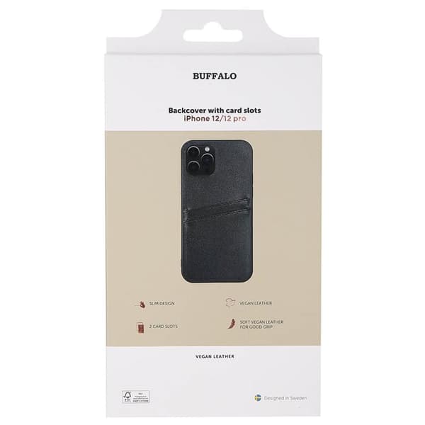 Buffalo iPhone 12/12 Pro Cover Kortholder - Sort