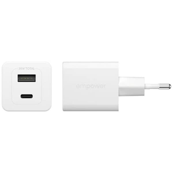 Empower by PanzerGlass Hurtigoplader 35W 1xUSB-C 1xUSB-A - Sølv