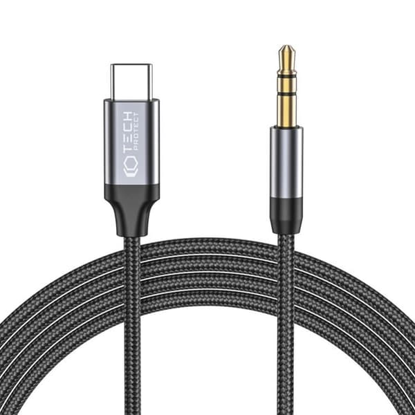 Tech-Protect USB-C To Aux Mini (3.5mm) Kaapeli 120 cm Musta