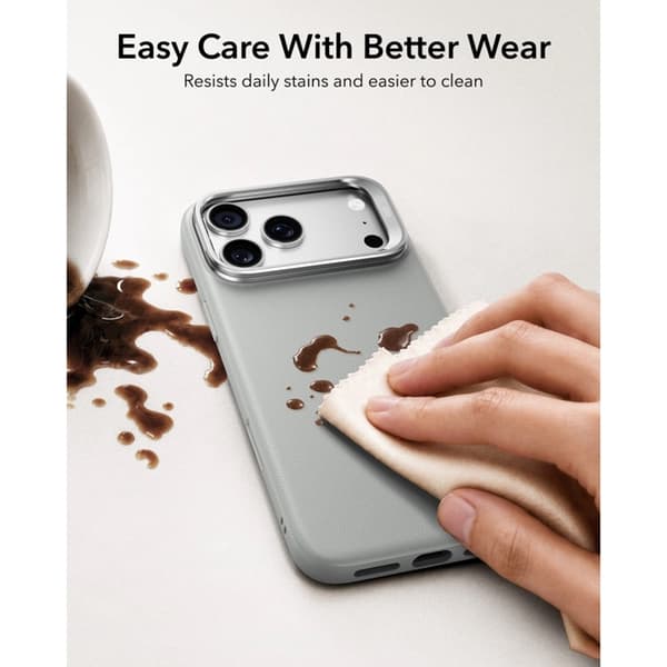 ESR Mobilskal För iPhone 18 Pro/17 Pro Magsafe Läder Kickstand - Grå