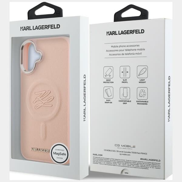 Karl Lagerfeld Mobilskal För iPhone 16 Plus Magsafe Initial & Metal Logo