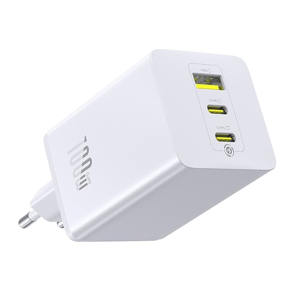 Baseus Hurtigoplader 2 x USB-C/USB-A 100W EnerFill FE11 - Hvid