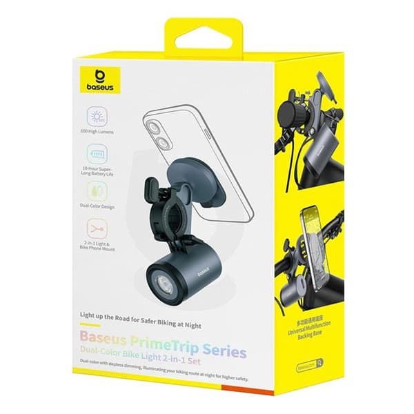 Baseus Universal IP68 LED-puhelinpidike 2-in-1-lampulla 3000mAh PrimeTrip - Harmaa