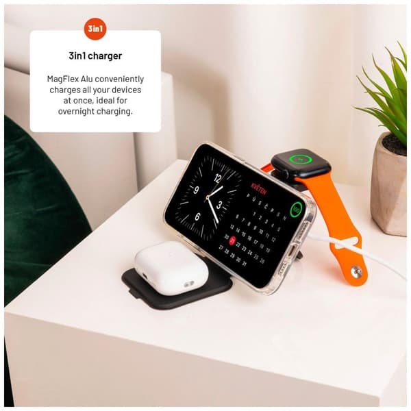 FIXED MagFlex Alu 3i1 foldbar trådløs oplader med stativ