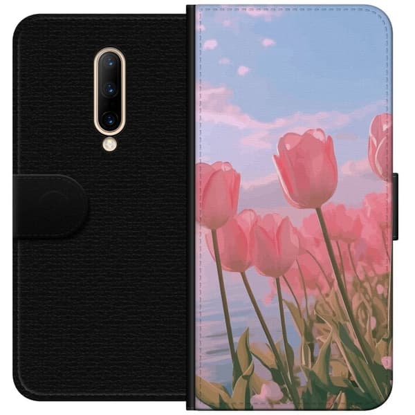 OnePlus 7 Pro Pung Taske med Lyserøde Tulipaner