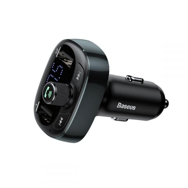 BASEUS Tm01 2-Port Usb Biloplader+Transmitter Fm Sort