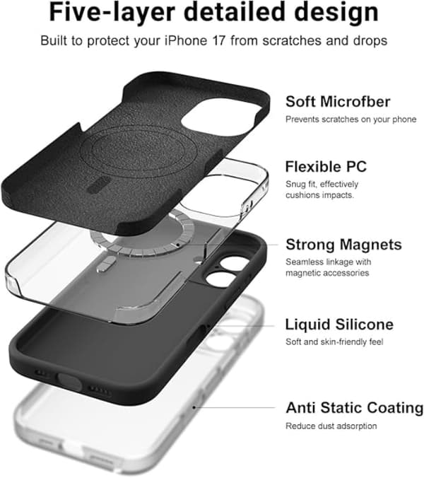 Mobilskal till iPhone 17 Magsafe Liquid Silikon - Svart