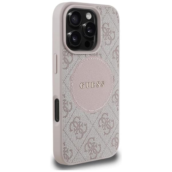 Guess telefontaske til iPhone 16 Pro MagSafe 4G Circle - Lyserød