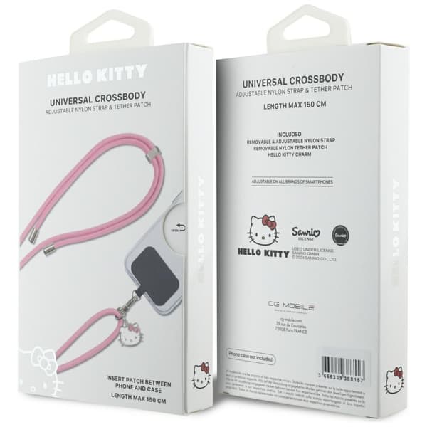 Hello Kitty mobilrem Universal Patch & Kitty Head Charm - Pink