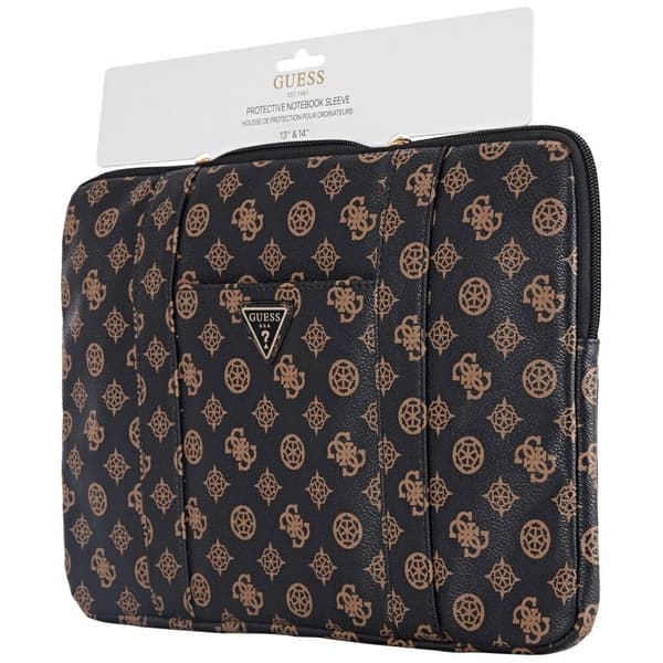 Guess Computertaske 14" Peony Frontlomme Trekantlogo - Sort