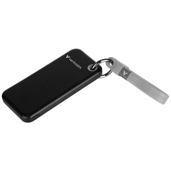 Verbatim Ekstern harddisk Pocket SSD 256GB USB-C 3.2 Gen 2 - Sort/Grå