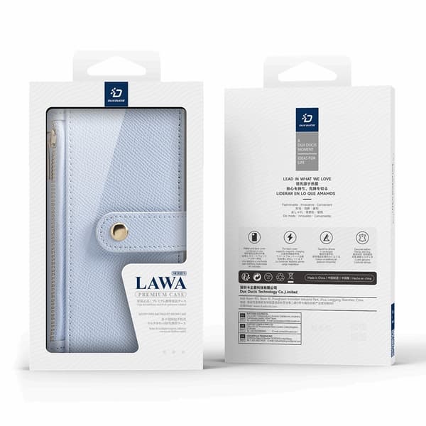 Dux Ducis iPhone 16 Pro Plånboksfodral Lawa Läder - Blå