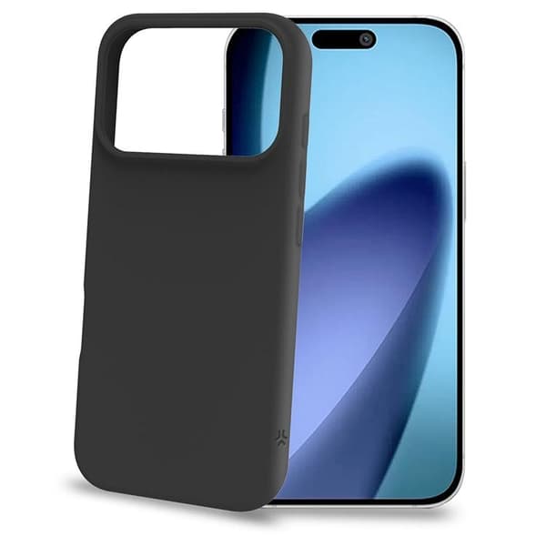 Celly Telefontaske til iPhone 17 Pro Cromo Blød Gummi - Sort