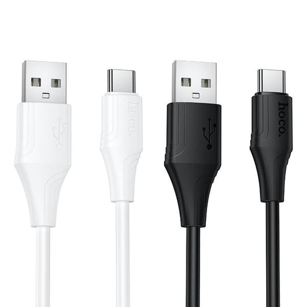 HOCO USB-A til USB-C Kabel 3A 1m Silikone X124 - Hvid