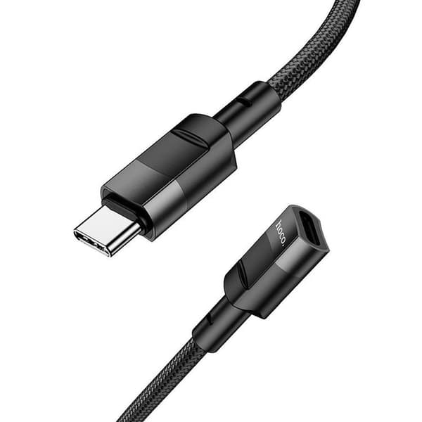 HOCO USB-C - USB-C 3A Kaapeli 1.2m U107 Jatko - Musta