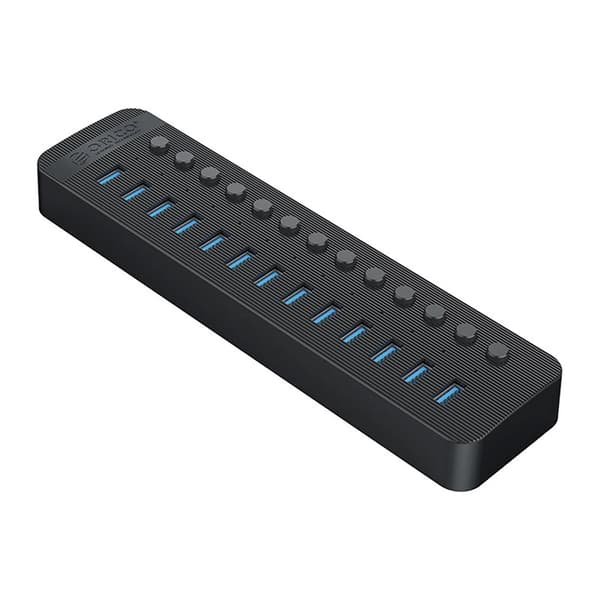 Orico Hub 13xUSB-A 3.0 med strømafbryder - sort