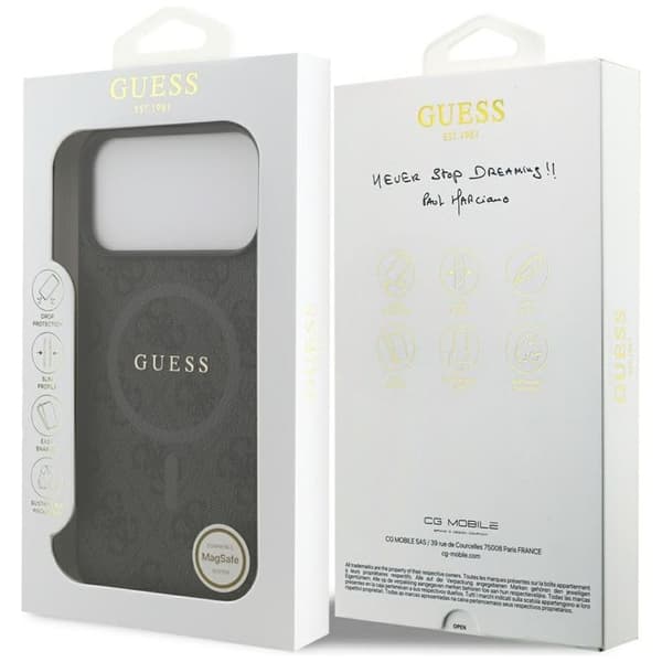 Guess telefontaske til iPhone 17 Pro Max MagSafe 4G Ring Classic Logo - Sort