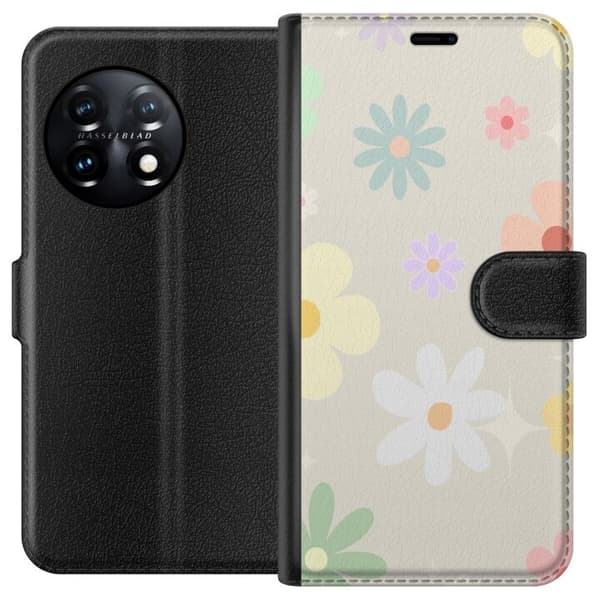 OnePlus 11 tegnebogsetui med fejede blomster