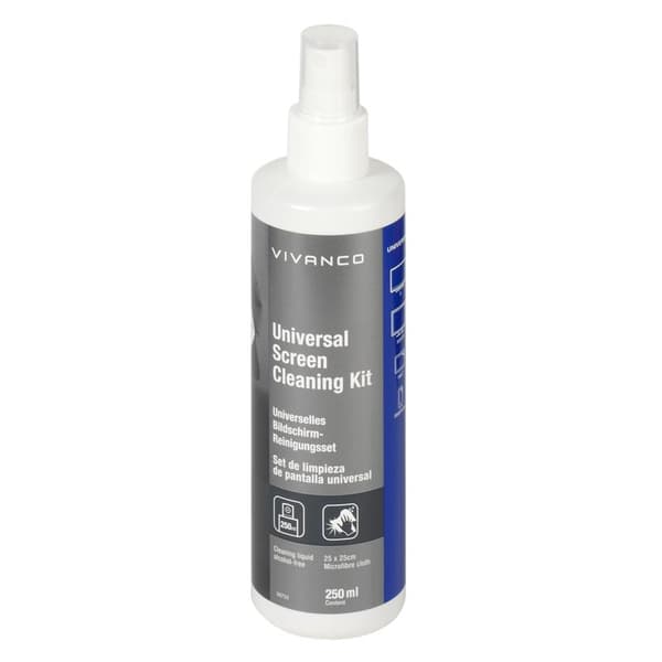 Vivanco Skærmrensevæske 250ml + Mikrofiberklud