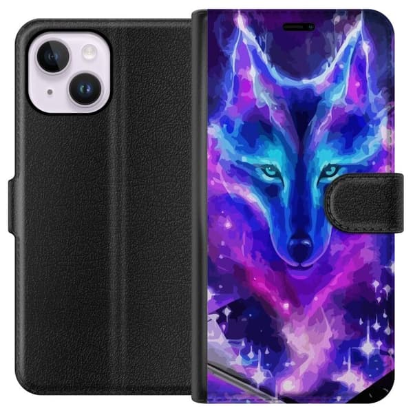 Pung Taske til Apple iPhone 14 Plus med Neon Wolf