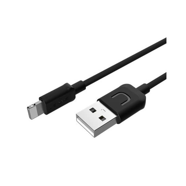USAMS Kabel U-Turn Lightning 1m sort 2A IPUSBXD01