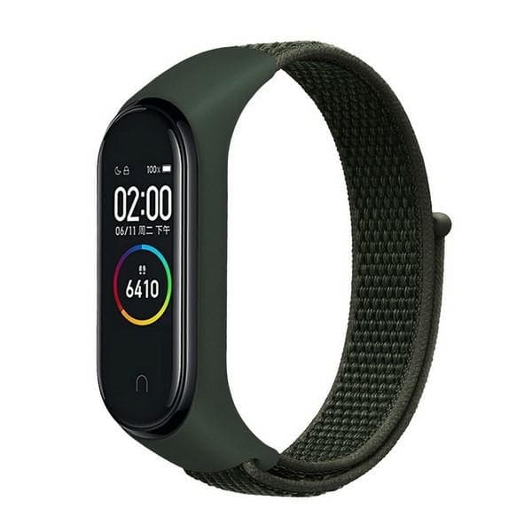 Beline Mi Band 7/6/5/4/3 ranneke Nylon Loop - Vihreä