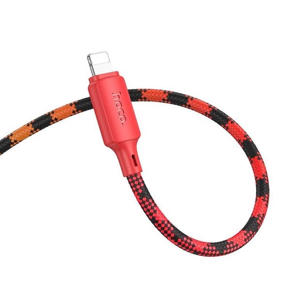 HOCO USB-A til Lightning Kabel 2.4A 1m Nylon X116 - Gradient Rød