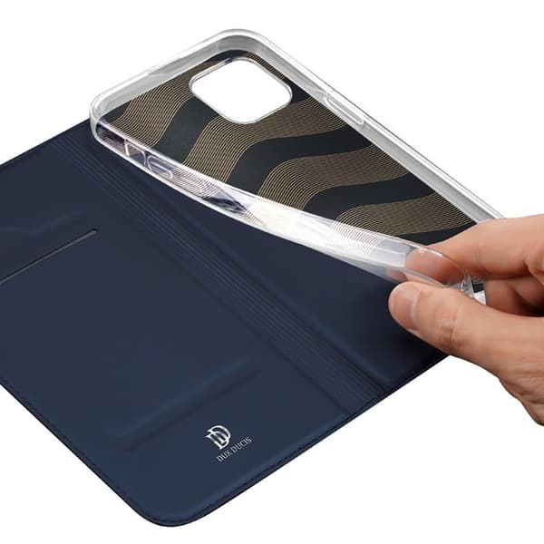 DUX DUCIS Skin Pro iPhone 15 Plus Plånboksfodral PU Läder - Blå
