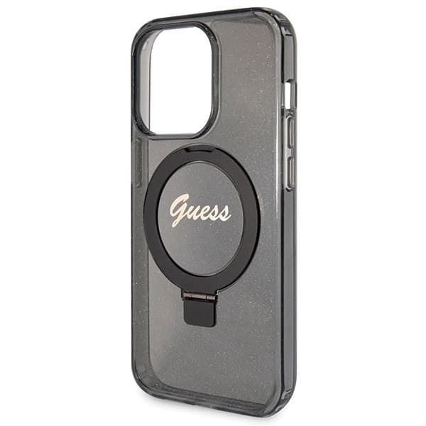 Guess telefontaske til iPhone 13 Pro/13 MagSafe Ringstativ Script Glitter