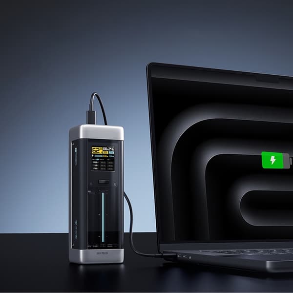 Cuktech Powerbank 25000mAh 210W 2xUSB-C 1xUSB-A - Sort