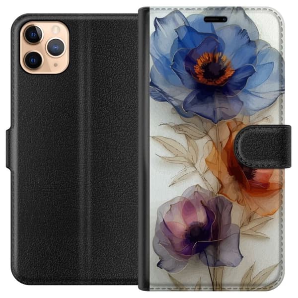 Apple iPhone 11 Pro Max tegnebog med silkeblomster