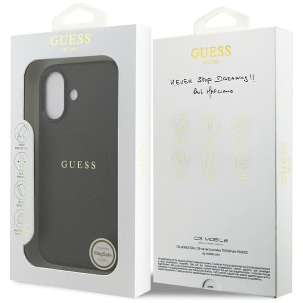 Guess Telefontaske til iPhone 17 MagSafe Kornet Ring - Sort