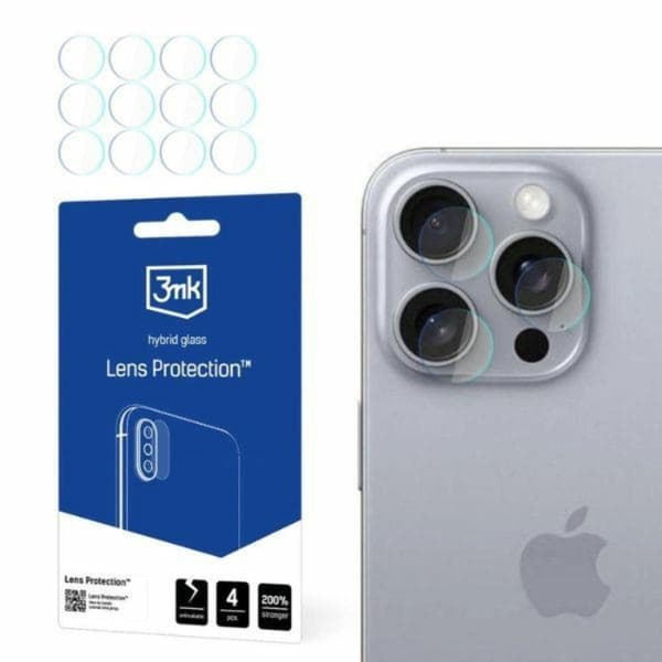 3mk iPhone 16 Pro Max Kameran linssisuoja - Läpinäkyvä