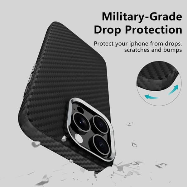 Tech-Protect Telefontaske til iPhone 16 Pro Magsafe Ion Carbon - Sort/Sølv