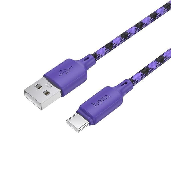 HOCO USB-A till USB-C Kabel 3A 1m Nylon X116 - Gradient Lila