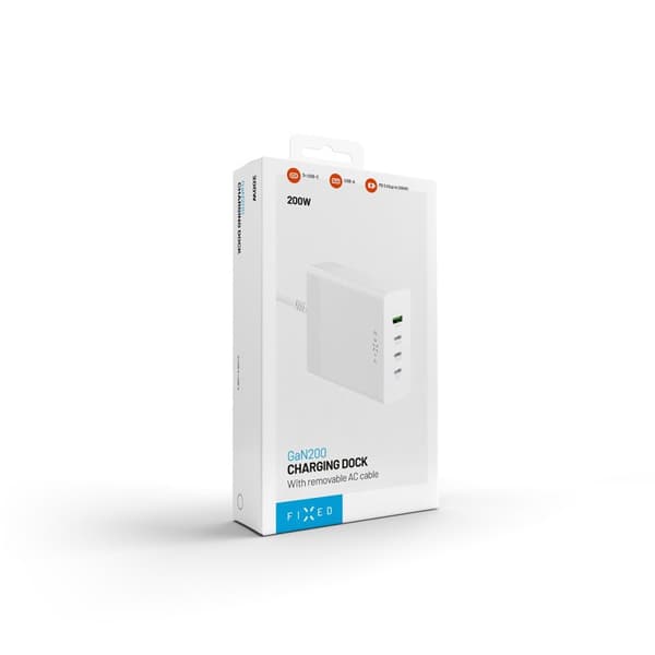 FIXED Supersnabb GaN Desktop Laddare 200W 3xUSB-C/USB-A