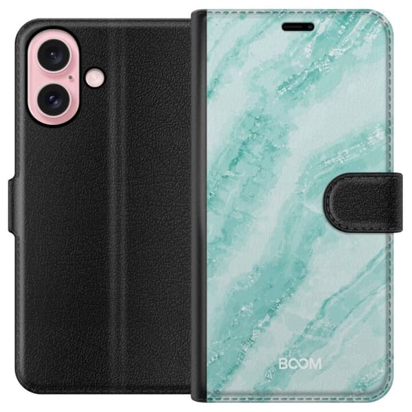 Plånboksfodral till Apple iPhone 16 med Mint Marble