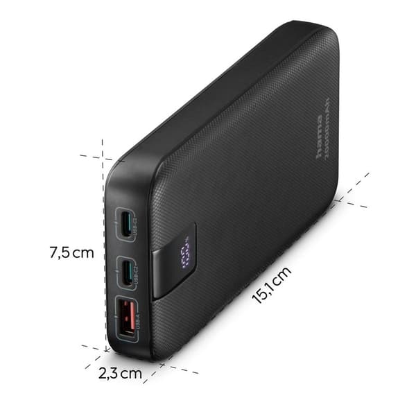 HAMA Powerbank PD 20000mAh 2xUSB-C+1xUSB-A Antracit