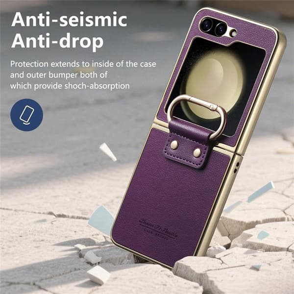 Mobilskal för Galaxy Z Flip 6 Electroplating Ring Kickstand