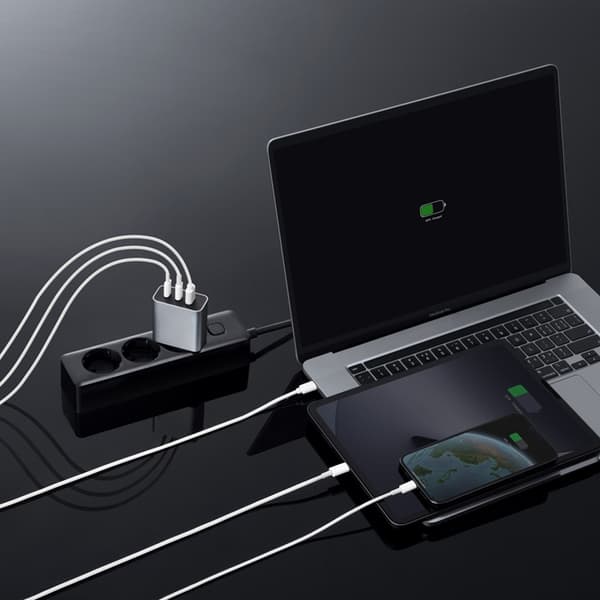 Cuktech Snabbladdare 65W 2xUSB-C 1xUSB-A GaN - Grå