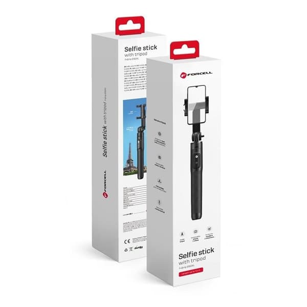 Forcell Selfie Stick Tripod Bluetooth F-Grip - Musta