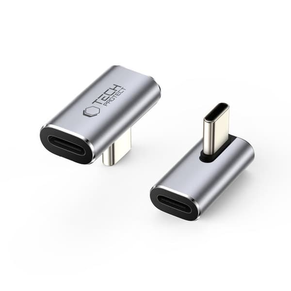 Tech-Protect USB-C Vinklet Adapter Ultraboost AA02 - Grå